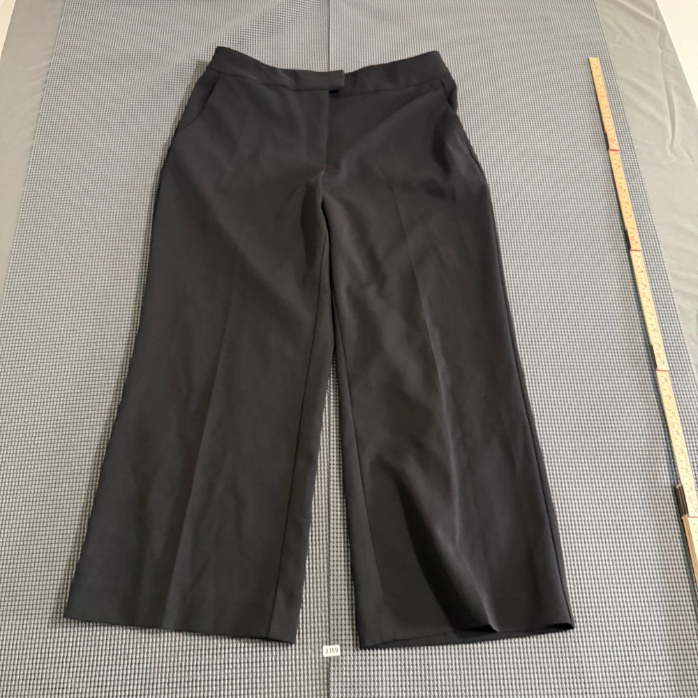 DKNY Womens Black Wide Leg Cropped Trousers Size 10